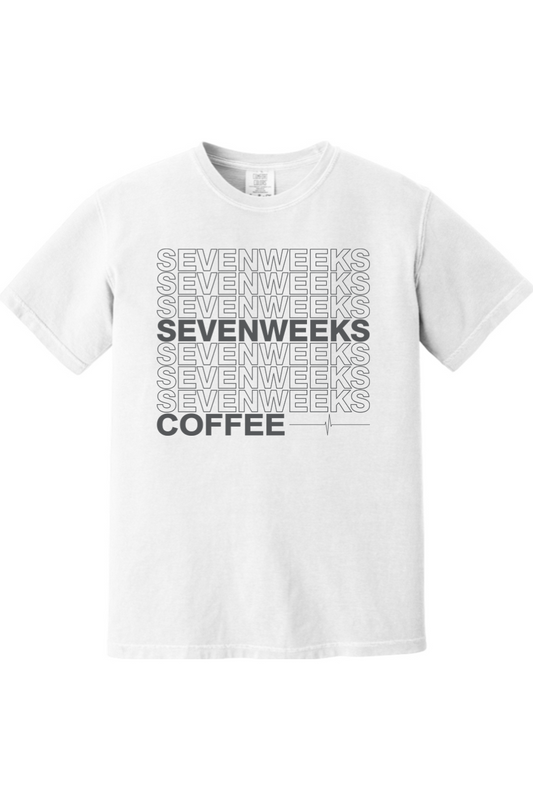 Stacked Seven Weeks White Tee
